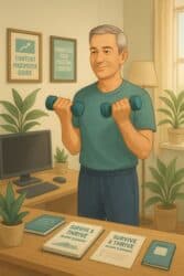 man using hand weights